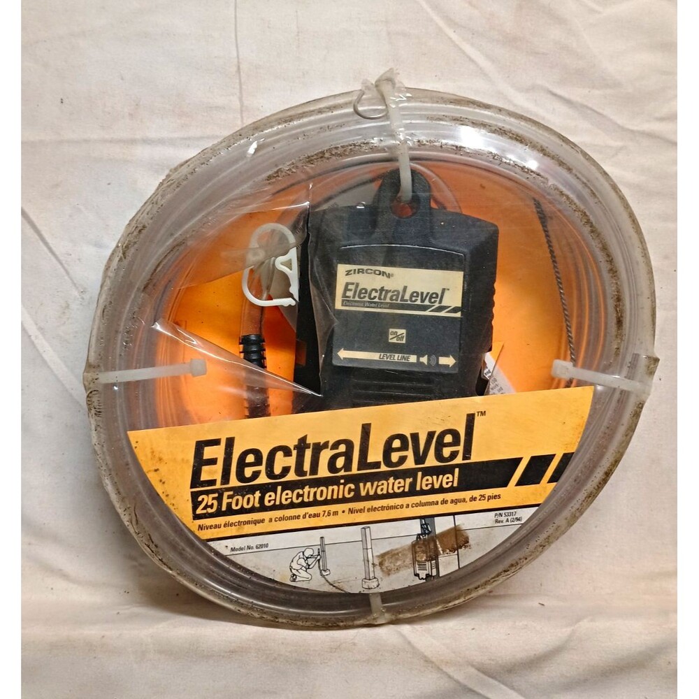 Vintage Zircon ElectraLevel 62010 25' Electronic Water Level 1994